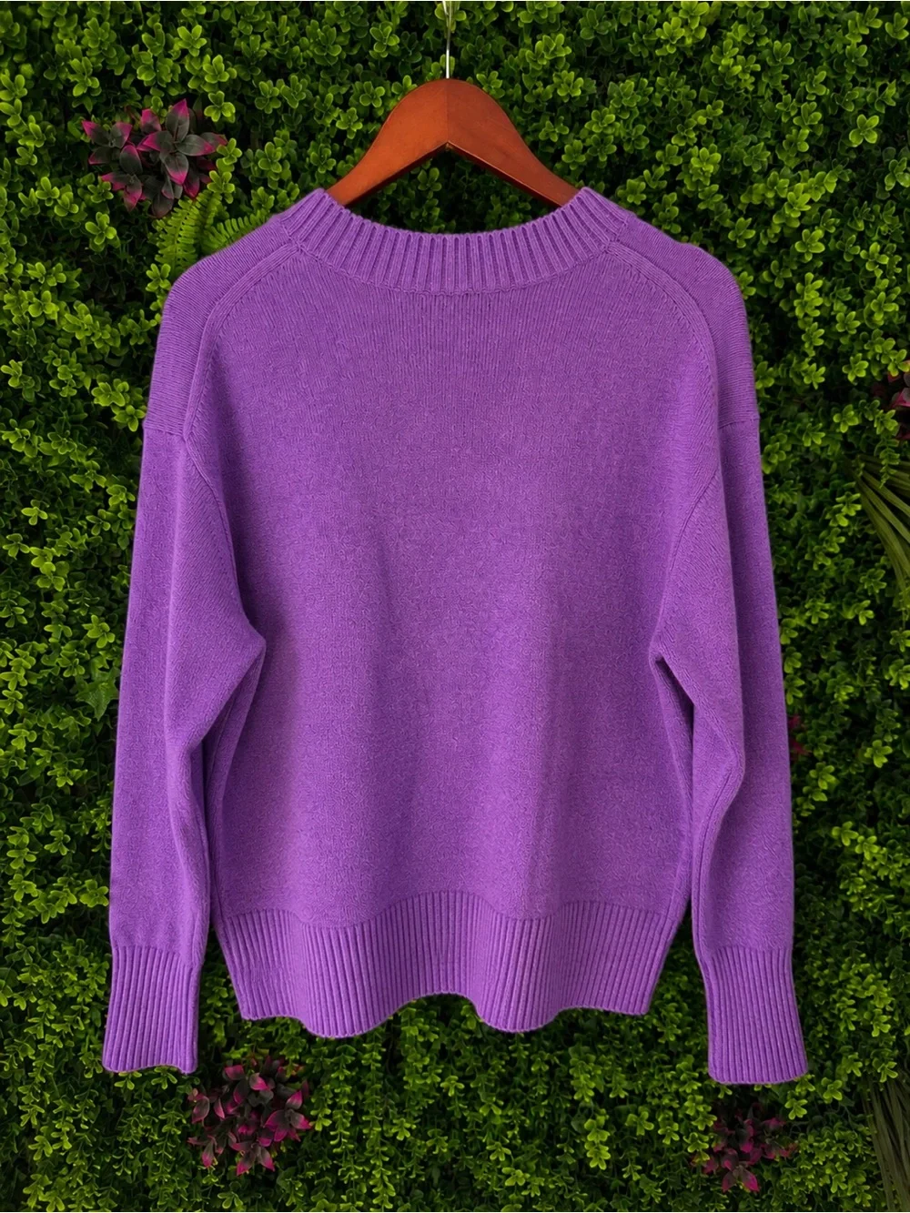 Banana Republic Purple Cotton Wool Blend Crewneck Sweater Size L
